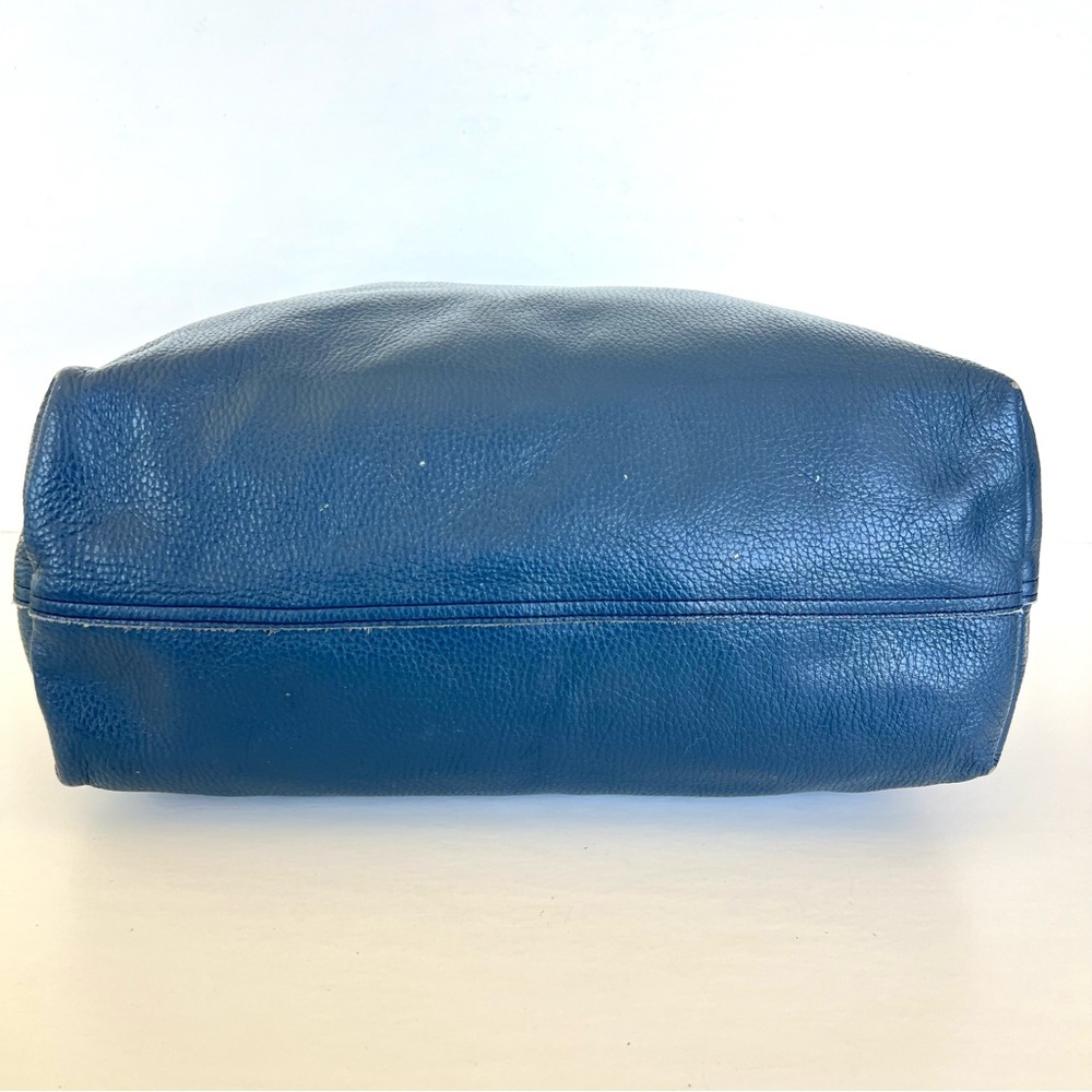 CUYANA Classic Easy Navy Pebbled Leather Large Shopping Bag Shoulder Bag Tote - Picture 7 of 16